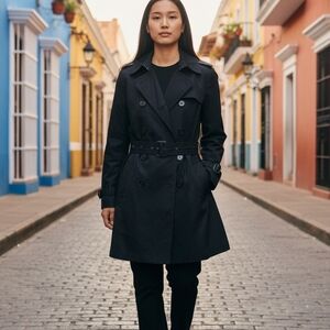 Banana Republic Elegant Black Trench Coat